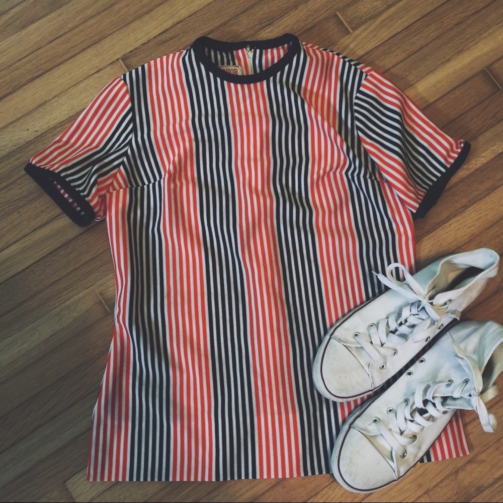 Vintage Striped Fitted Top